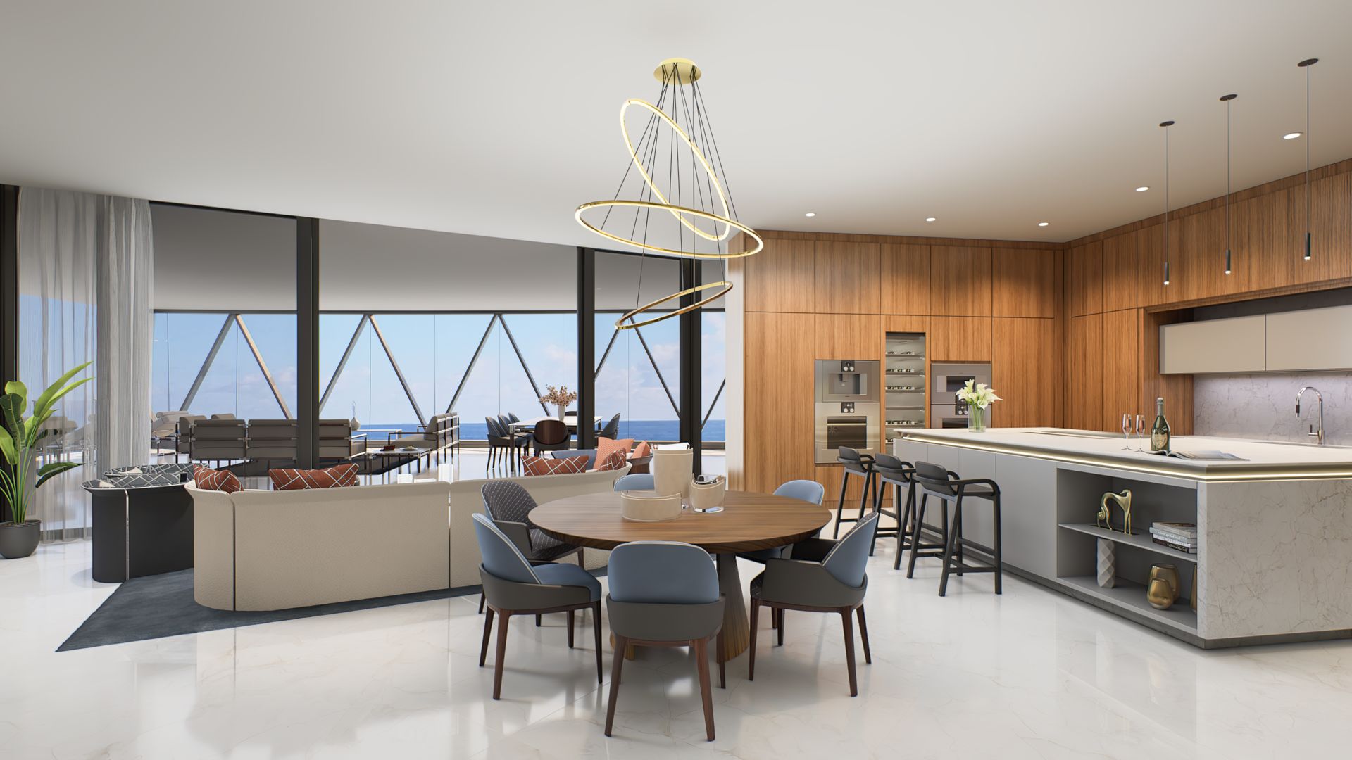 East Unit — Kitchen & Dining — Bentley Residences Miami