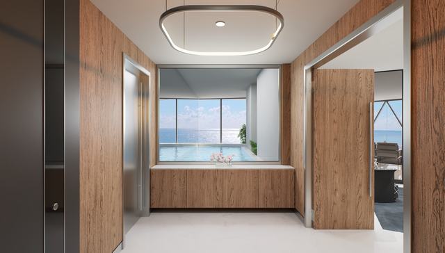 East Unit — Private Elevator Foyer — Bentley Residences Miami
