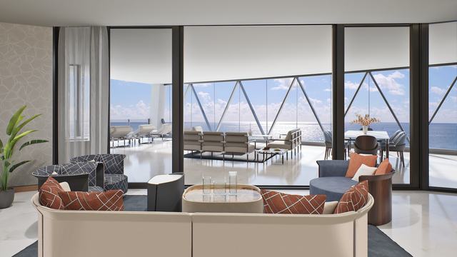 East Unit — Living Area — Bentley Residences Miami
