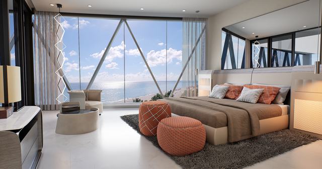East Unit — Master Bedroom — Bentley Residences Miami