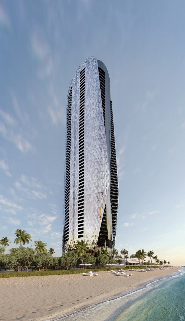 Tower from the Beach — Bentley Residences Miami