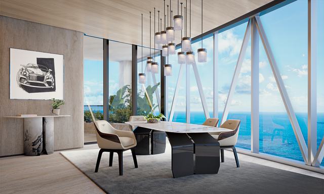 Penthouse — Dining Room — Bentley Residences Miami