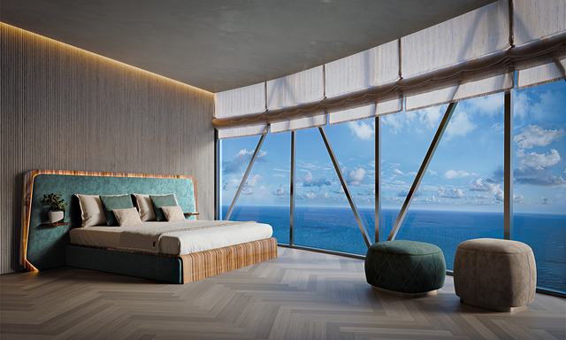 Penthouse — Bedroom Seating Area — Bentley Residences Miami