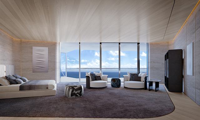 Penthouse — Bed Trim & Leather Detail — Bentley Residences Miami