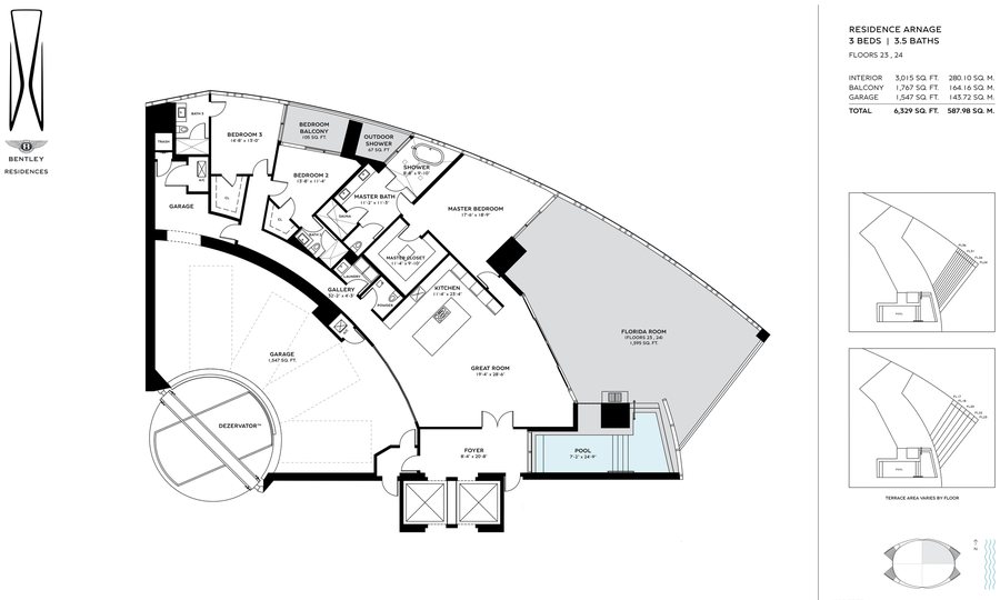 Residence Arnage — Floors 23 & 24 — floor plan