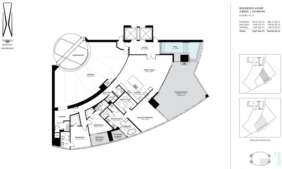 Residence Azure — Floors 16 & 41 — floor plan