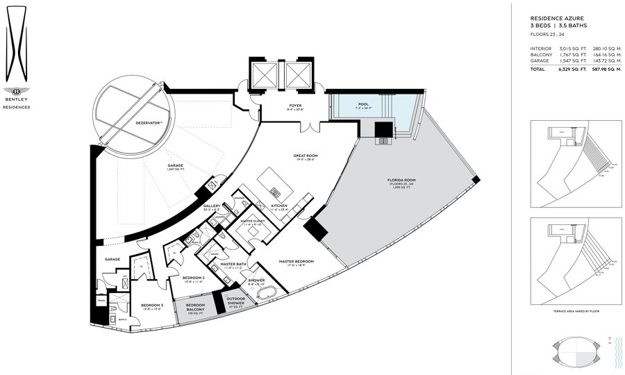 Residence Azure — Floors 23 & 24 — floor plan