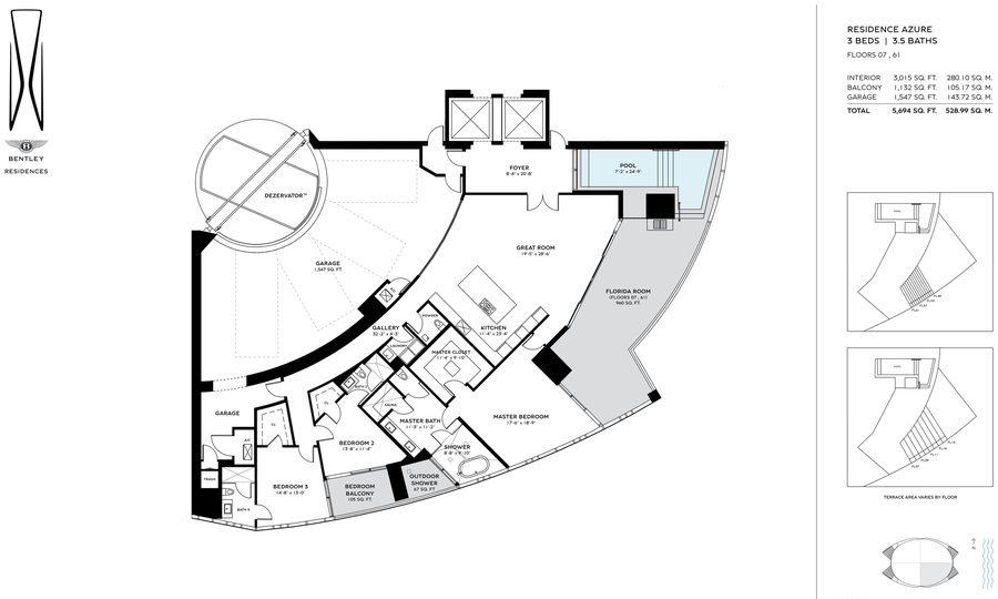 Residence Azure — Floors 7 & 61 — floor plan