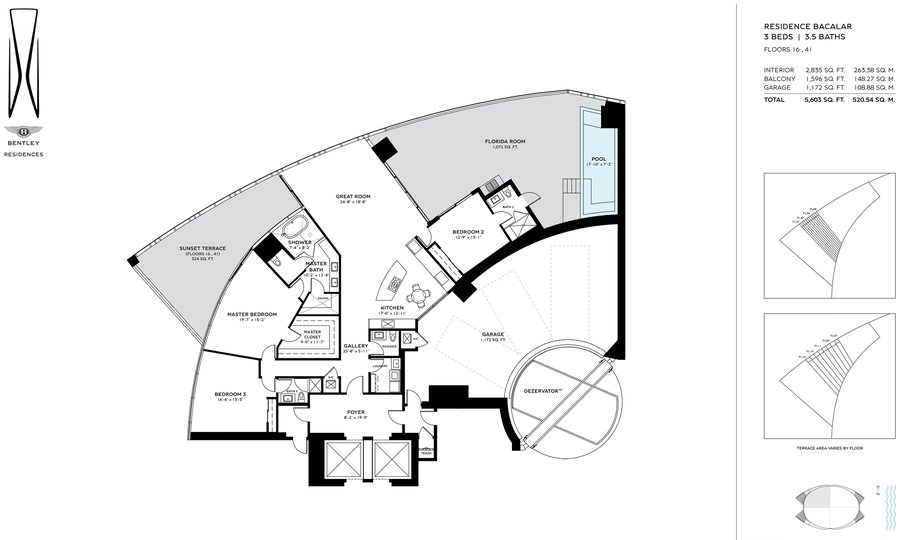 Residence Bacalar — Floors 16 & 41 — floor plan