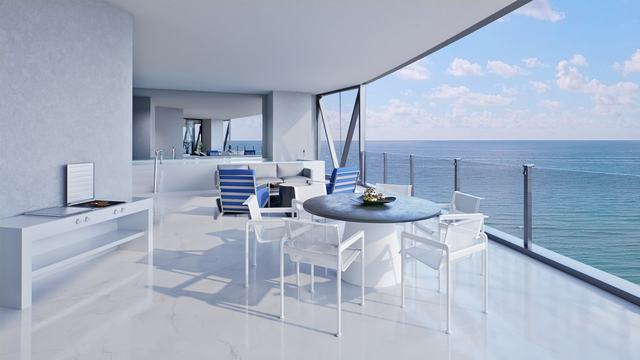 West Unit — Terrace Dining — Bentley Residences Miami