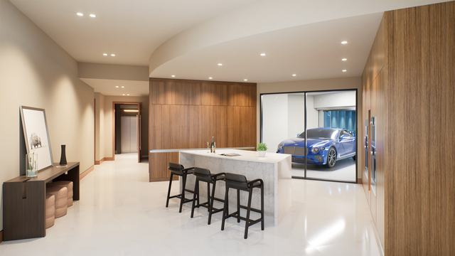 West Unit — Kitchen & Sky Garage — Bentley Residences Miami