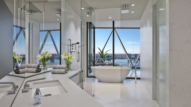 West Unit — Master Bathroom — Bentley Residences Miami